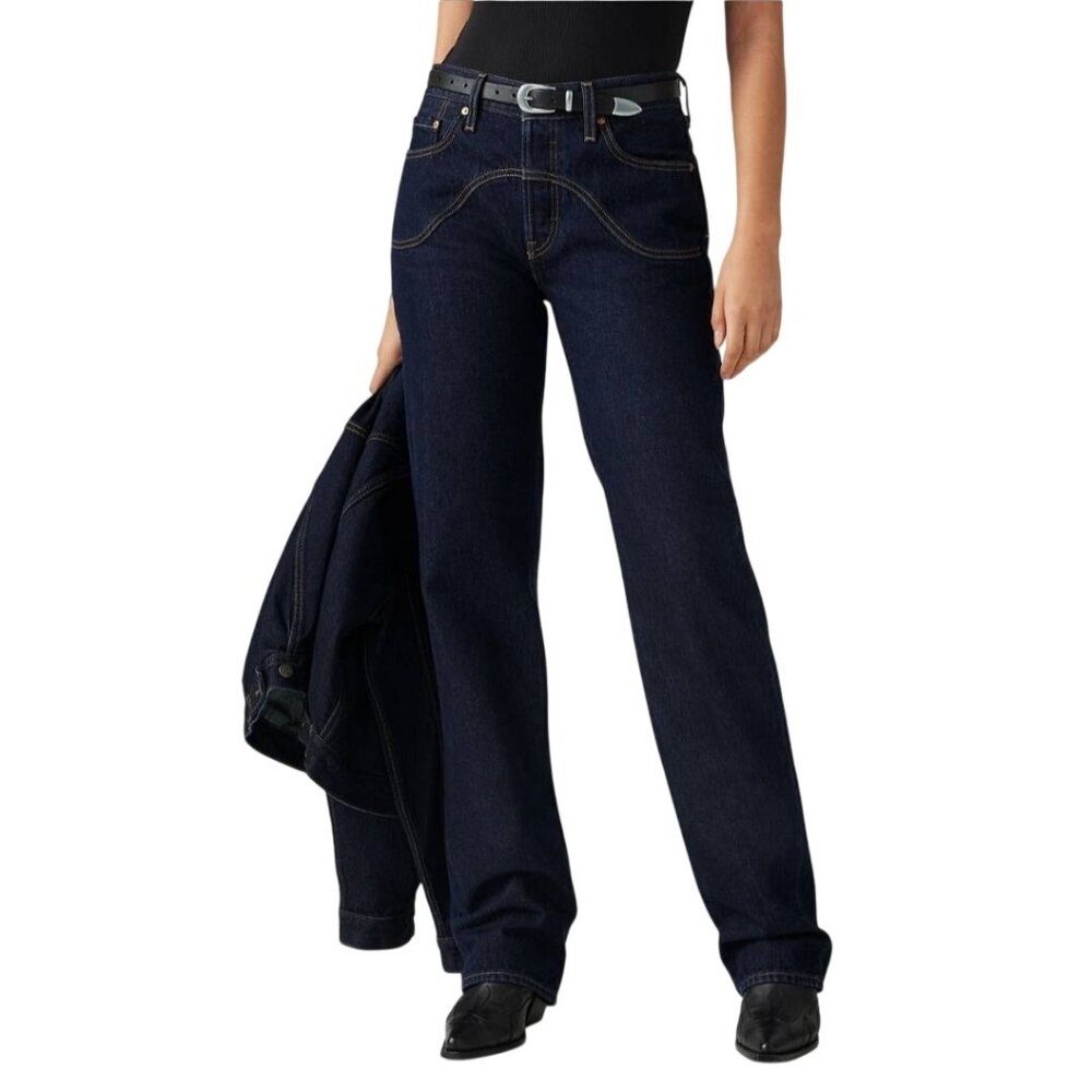 Levis 501 90s Western Jeans 100% Cotton Deep Breath Dark Wash Size 28/32